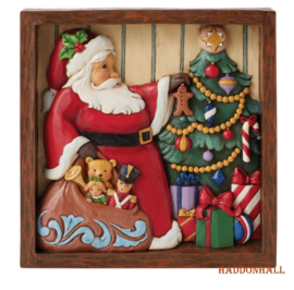 Santa Decorating Tree Plaque 16x16cm Jim Shore 6009567 retired *