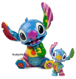 Stitch Figurine 20cm + Stitch with Frog 9cm - Set van 2 Romero Britto beelden retired *