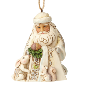 White Woodland Santa with Baby Jesus Ornament uit 2017 H10cm Jim Shore 4058743 * Retired