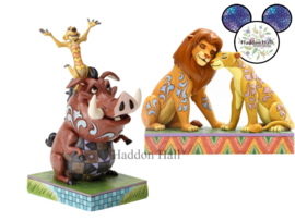 Lion King - Simba & Nala - Timon & Pumbaa - Set van 2 Jim Shore beelden retired *