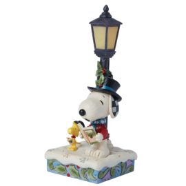 Snoopy Carolling  met Verlichting * H21cm Jim Shore 6015032