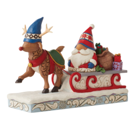 Gnome with Reindeer H 15cm Jim Shore 6012954 retired * laatste exemplaren.