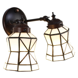 6211 * Wandlamp Met 2 Tiffany kappen Ø13cm Paris