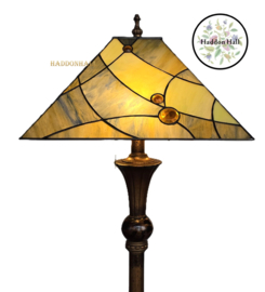 7989  Vloerlamp Staandelamp H164cm met Tiffany kap 44x44cm Sky Blue