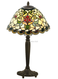 9114 Tafellamp Zwart H47cm met Tiffany kap Ø26cm Santana