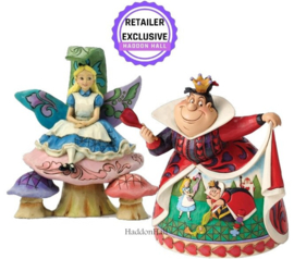 Alice on Mushroom & Queens of Hearts H18cm - Set van 2 Jim Shore beelden retired *