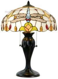5945 Tafellamp Bruin H58cm met Tiffany kap Ø40cm Mavi