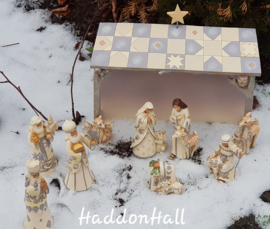 Gesigneerd  24cm White Woodland Nativity 8-delig Jim Shore Kerstgroep Kerststal , signed by Jim in 2018