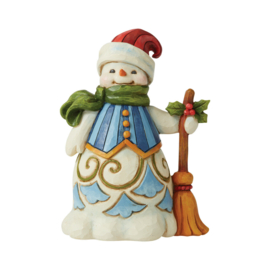 Snowman with Broom Pint Sized H13cm Jim Shore 6006653