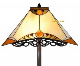 5595 5564 * Vloerlamp Tiffany 44x44cm  Amber Zwarte voet