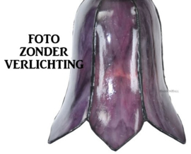 8184 * Wandlamp Zwart met Tiffany kap Ø16cm Gentian Purple Gentiaan