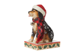 Highland Glen Dog with Santa Hat H14cm Jim Shore 6012867 *