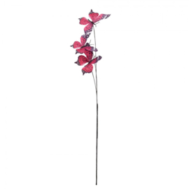 ' Vlinder Tak Textiel SET VAN 12 H65cm Roze 50871
