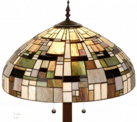 1143 9454 * Vloerlamp Tiffany Ø50cm Ronde voet  Art Deco Green