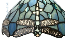 6339 Wandlamp Bruin met Tiffany kap Ø20cm Dragonfly Blue