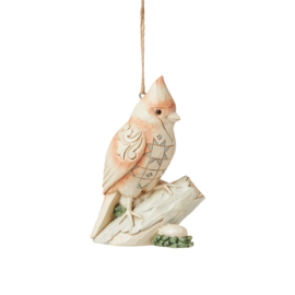 White Woodland Cardinal Ornament H10cm Jim Shore 6008867