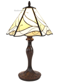 6189 * Tafellamp Bruin H48cm met Tiffany kap Ø31cm Fairy Tale