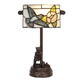 6050 * Bureaulamp H28cm Cat & Hummingbird