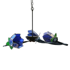 8188 Hanglamp Ø80cm Lovely met 3 kappen Ø12cm Blue Lotus