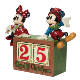 Mickey & Minnie The Christmas Countdown Calendar  * H18cm  Jim Shore 6013057, eind augustus