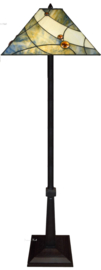 7989 '  Vloerlamp Zwart H164cm met Tiffany kap 44x44cm Sky Blue