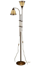 6240 * Vloerlamp - Leeslamp met 2 tiffany Kappen Ø24cm Desert Wave