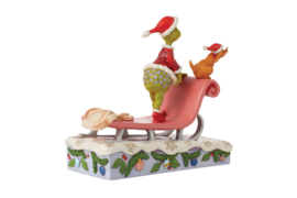 Grinch & Max on Sleigh H17cm Jim Shore 6015215 , retired , aanbieding