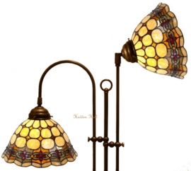 8828 * Vloerlamp Rond met 2 Tiffany kappen