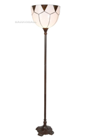 8169 *Vloerlamp Bruin Uplight H210cm met Tiffany kap Ø43cm Carraway