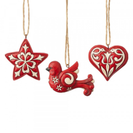 Nordic Noel - Set van 3 Hanging Ornaments Jim Shore 6004233