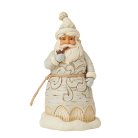 White Woodland Carved Santa with Pipe *  H14cm Jim Shore 6015154