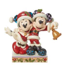 Mickey and Minnie Mouse Santa "Jingle Bells" H15cm Jim Shore 6013058 , retired, laatste exemplaar *