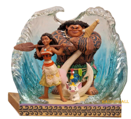 VAIANA Movie Scene H20cm Jim Shore 6013076 Moana, Maui , Hei Hei *