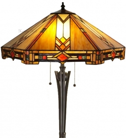 5423 TG08FB * Vloerlamp Dark Star H158 met Tiffany kap Ø57cm Durban