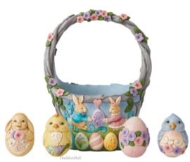 6006990  Easter Basket Afternoon in the Park H20,5cm Jim Shore 6006990 retired, laatste exemplaren *