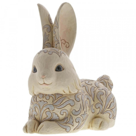 White Woodland Bunny Garden Statue H27,5cm Jim Shore 6004768 retired, aanbieding *