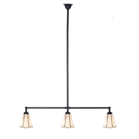 8189 Hanglamp Zwart B90cm met 3 Tiffany kappen Ø15cm Liseron Akkerwinde