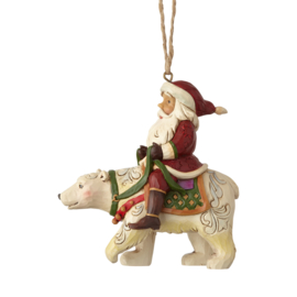 Santa Riding Polar Bear Ornament H9cm Jim Shore 6001507 * Retired
