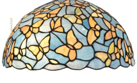 8839 Hanglamp Zwart B90cm met 2 Tiffany kappen Ø35cm Fly Away