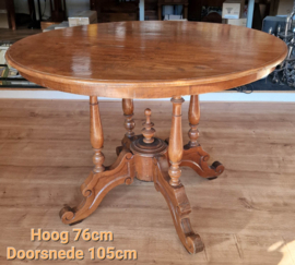 Tafel WIllem III H76cm Ø105cm Circa 1880 Teakhout