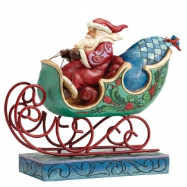 Enjoy The Ride  H21 cm Jim Shore Winter Wonderland Santa in Sleigh 4053675 uit 2016
