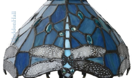 6339 Bureaulamp H57cm met Tiffany kap Ø20cm Dragonfly Blue