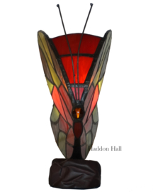 LT1204R * Tiffany lamp Vlinder H17cm Red Butterfly