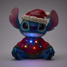 Stitch LED "Feeling Jolly and Little Naughty H17,5cm  + BASE COLOR Ø16cm Jim Shore 6018714 PREORDER