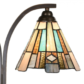 6368 Bureaulamp H57cm met 2 Tiffany kappen