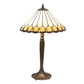 5988 Tafellamp Zwart H62cm met Tiffany kap Ø40cm Klasika