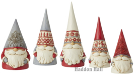 Nordic Noel - Set van 5 Jim Shore beelden gnome kabouter. retired *