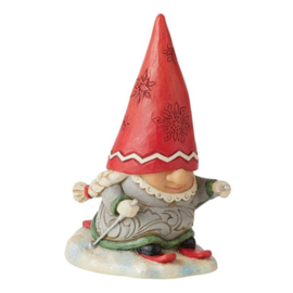 Gnome Skier & Gnome with Sled H16cm Set van 2 Jim Shore beelden retired *