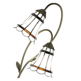 6253 Tafellamp Bureaulamp H61cm met 2 Tiffany kappen Ø15cm