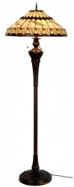 5542-9459 Vloerlamp H164cm met Tiffany kap Ø51cm Tabacco *Bolling in de voet*